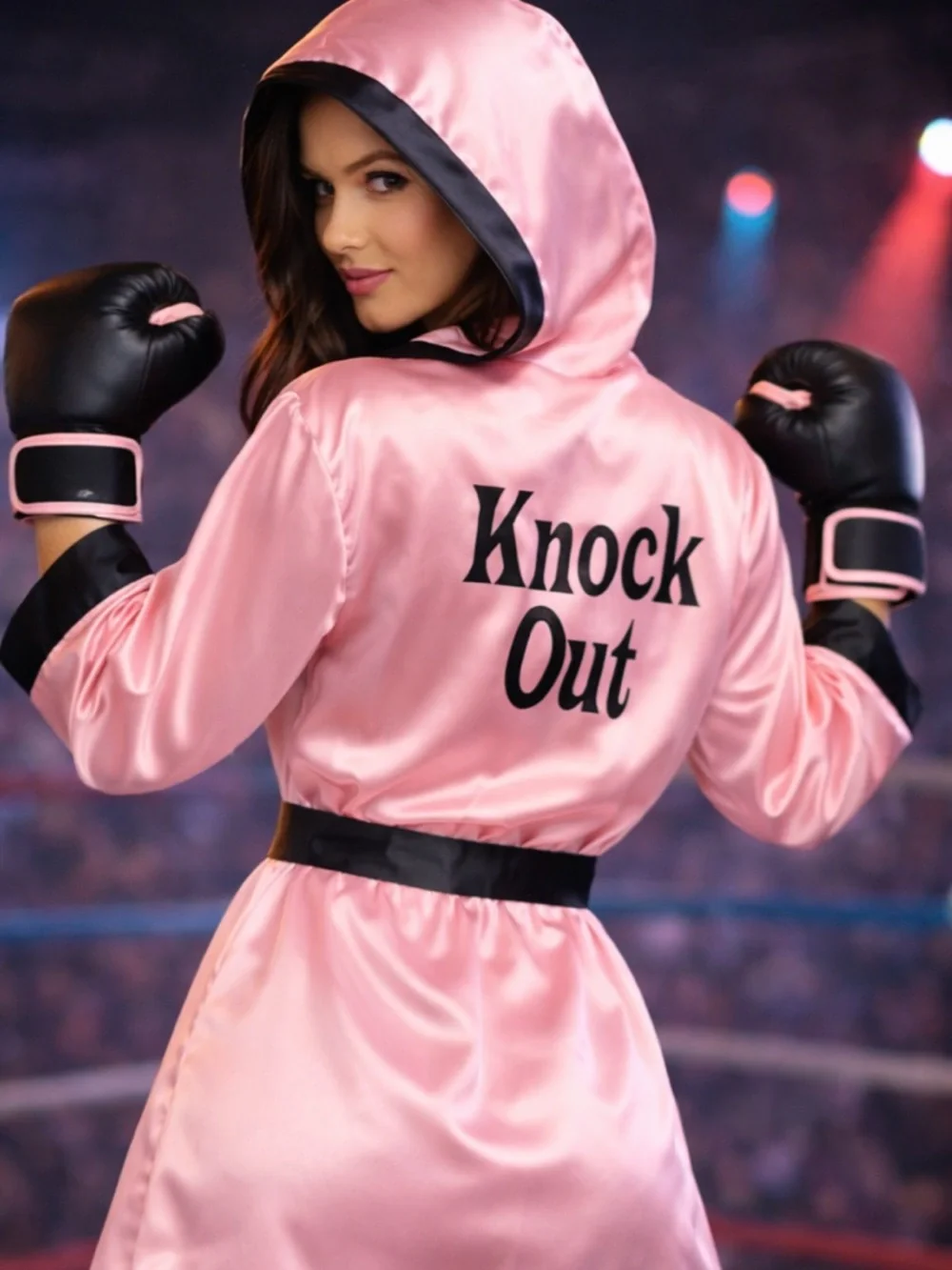 Spirit Halloween Knock Out Kit Pink Boxer Costume M/L 10-14 - Picture 2 of 9